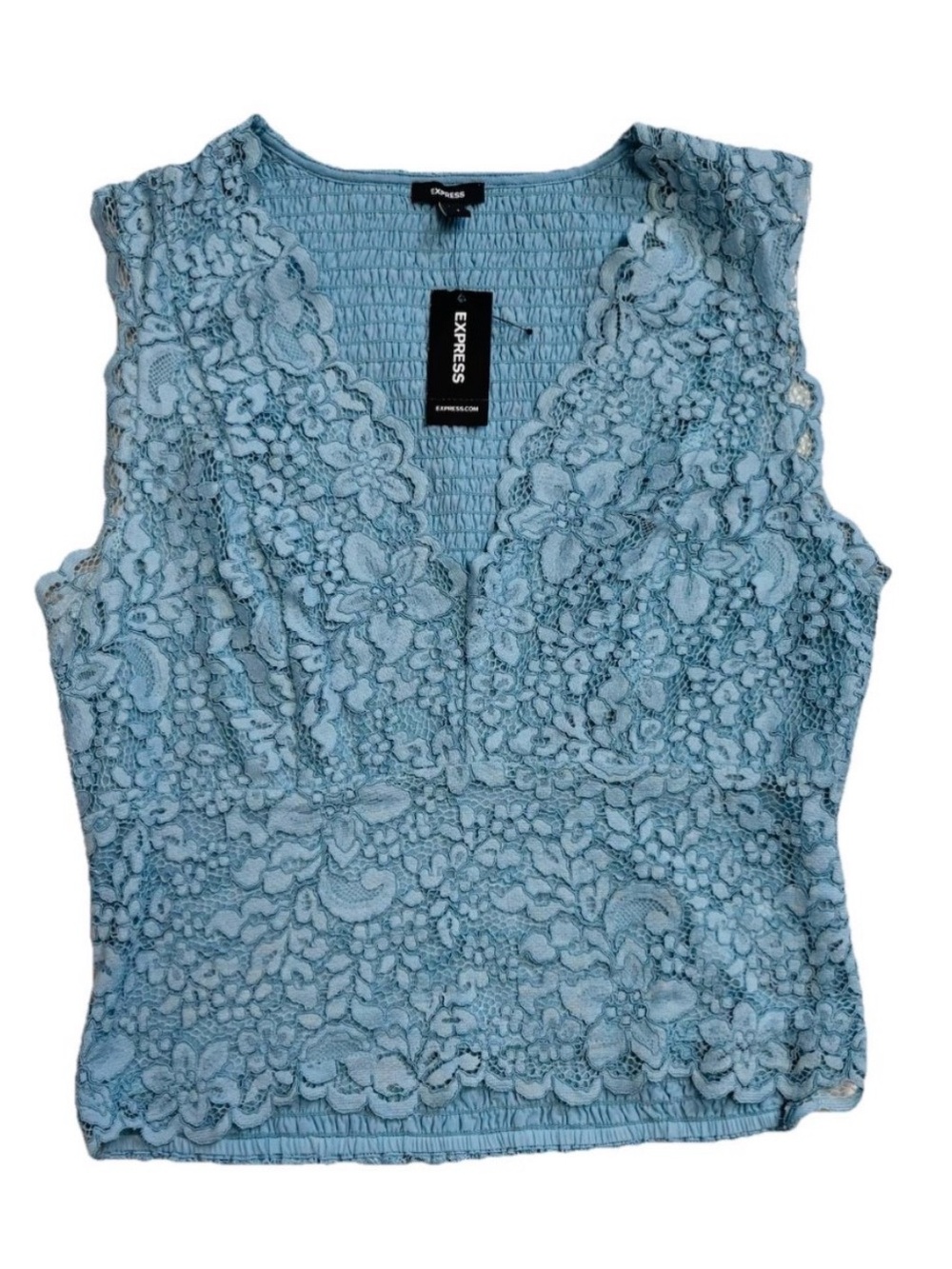 Express Lace Smocked-bodice Sleeveless Top NWT Size Small